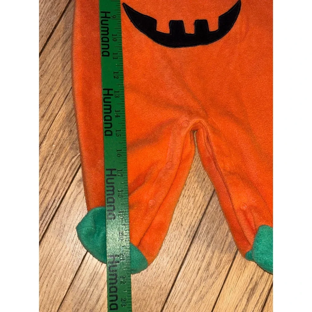Baby Pumpkin Halloween Costume Fleece Bunting Hooded‎ Jumpsuit Preemie 6-9M